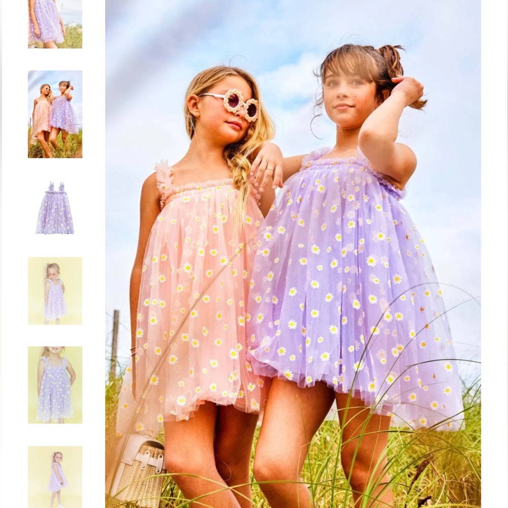 Lola and the Boys Pink Daisy Tulle Dress
